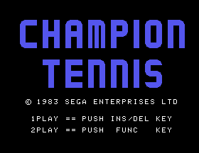 Champion Tennis Title Screen